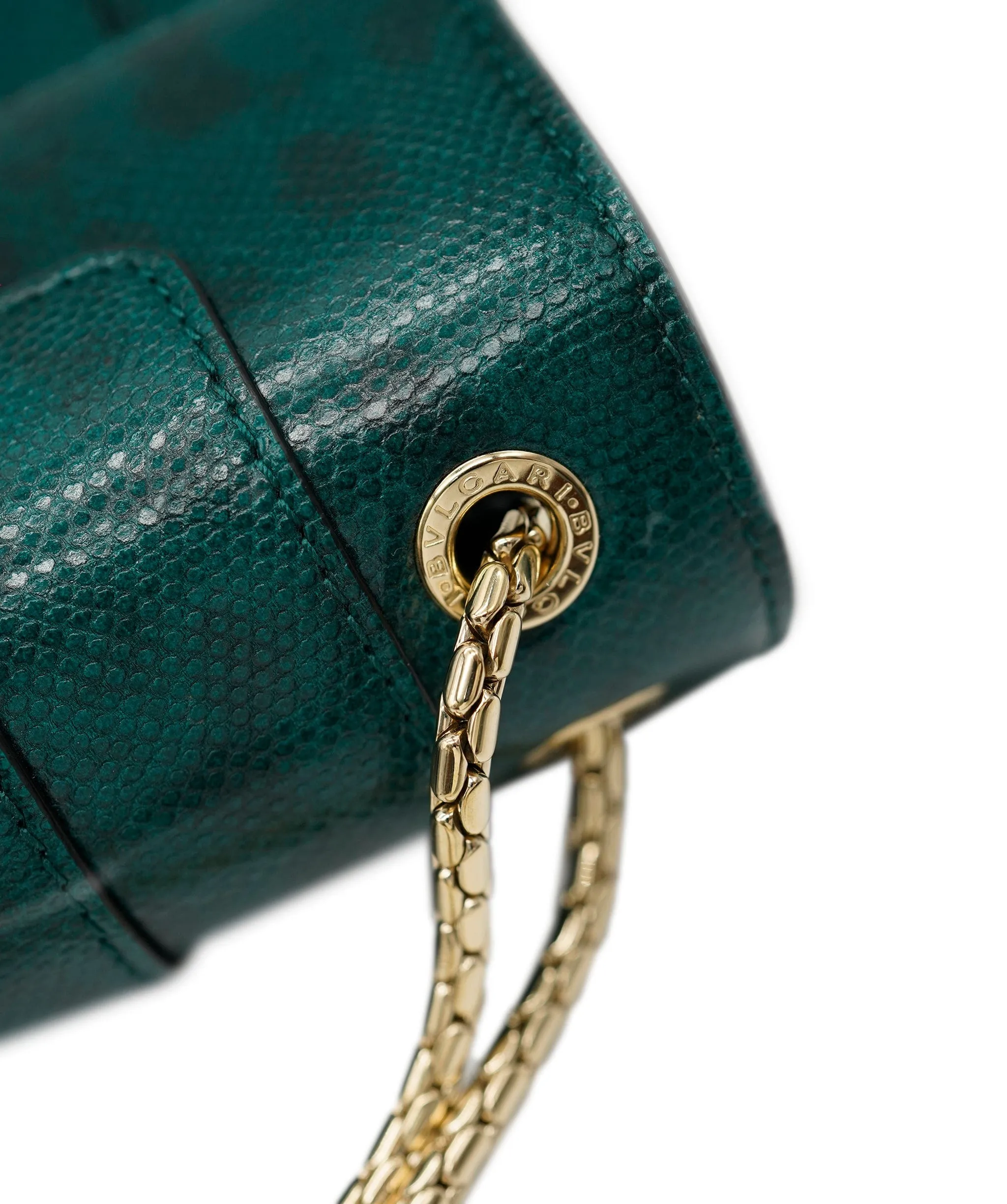 Bvlgari Green Karung Serpenti Forever Flap Bag ASC2083