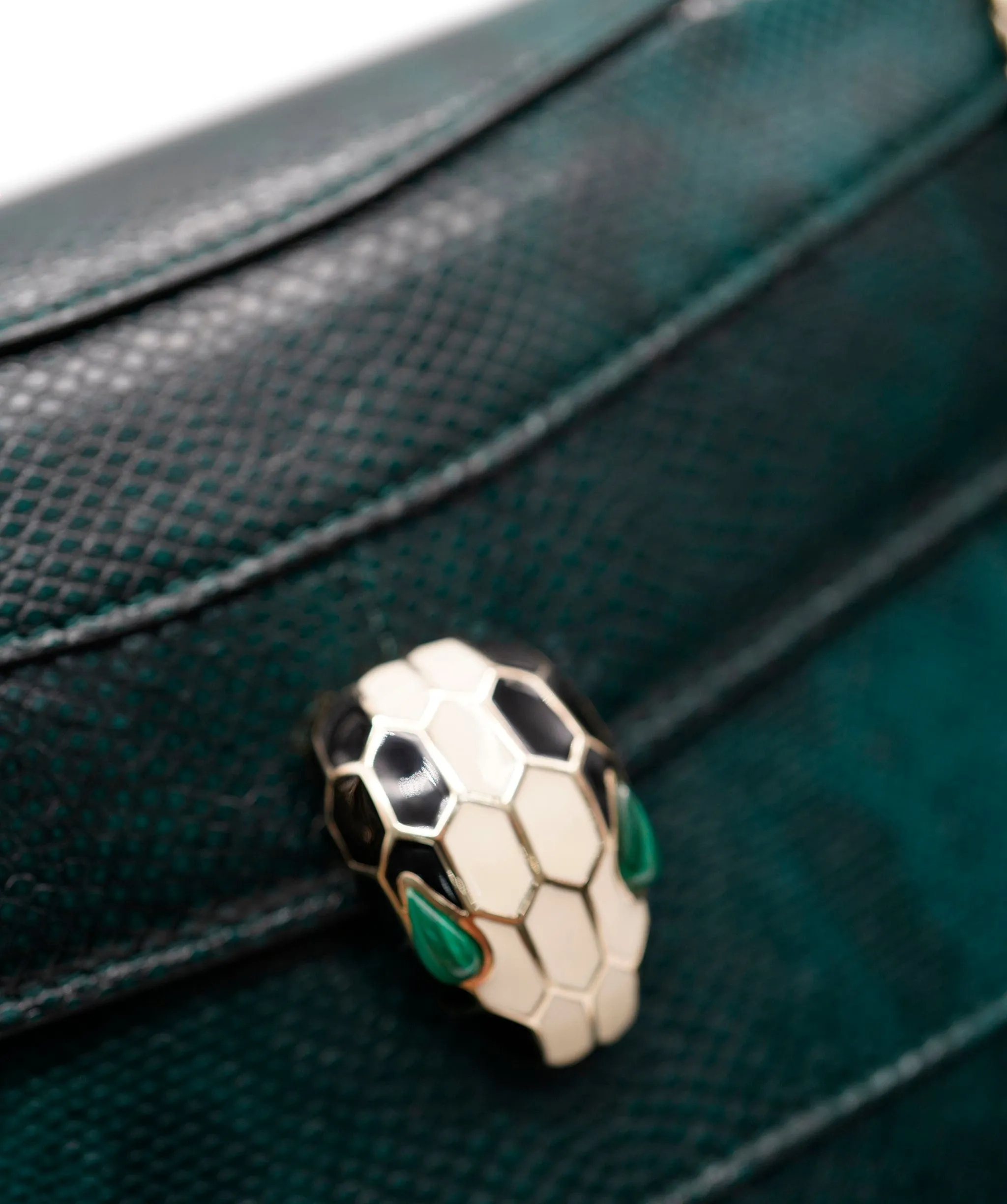 Bvlgari Green Karung Serpenti Forever Flap Bag ASC2083