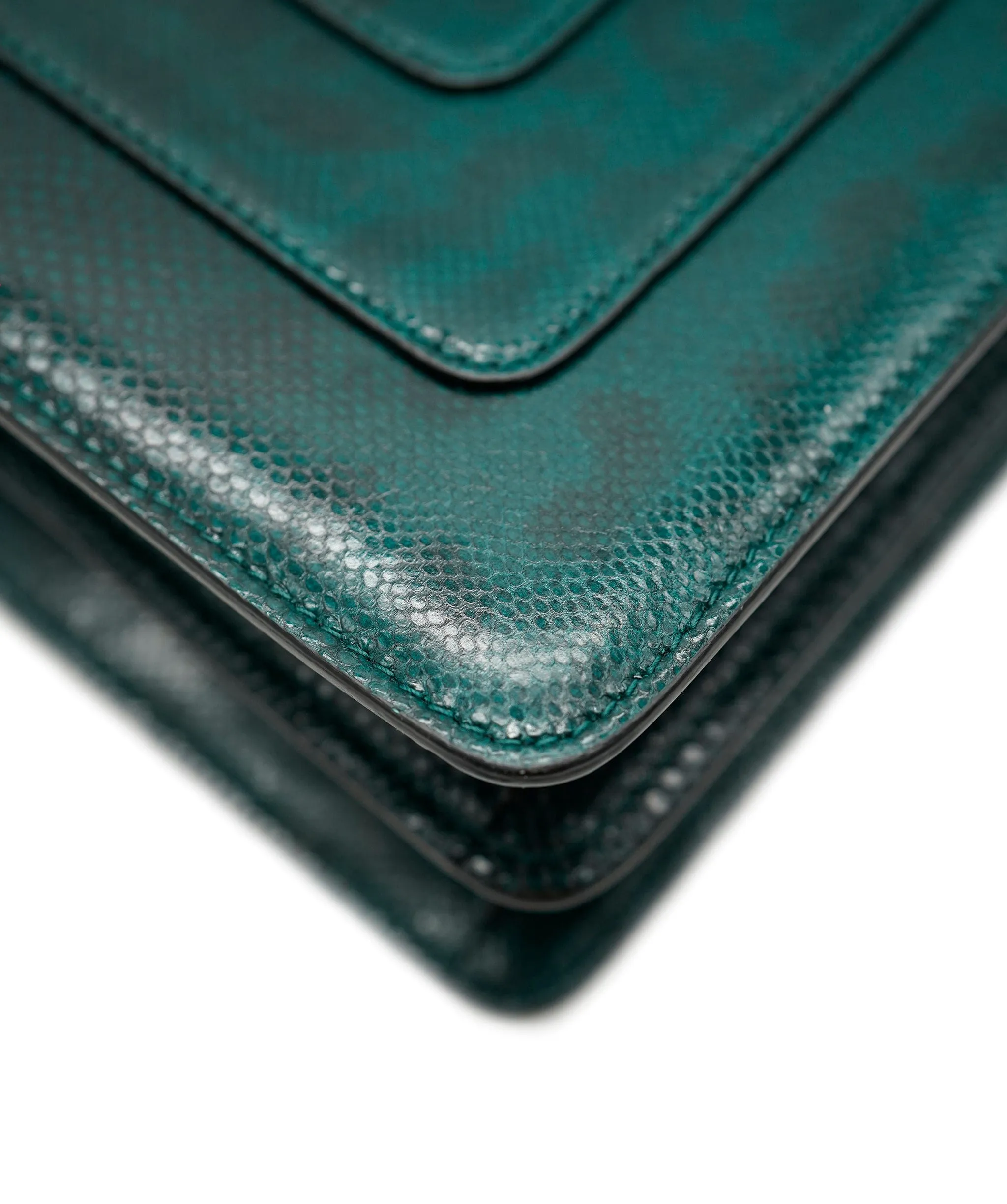Bvlgari Green Karung Serpenti Forever Flap Bag ASC2083