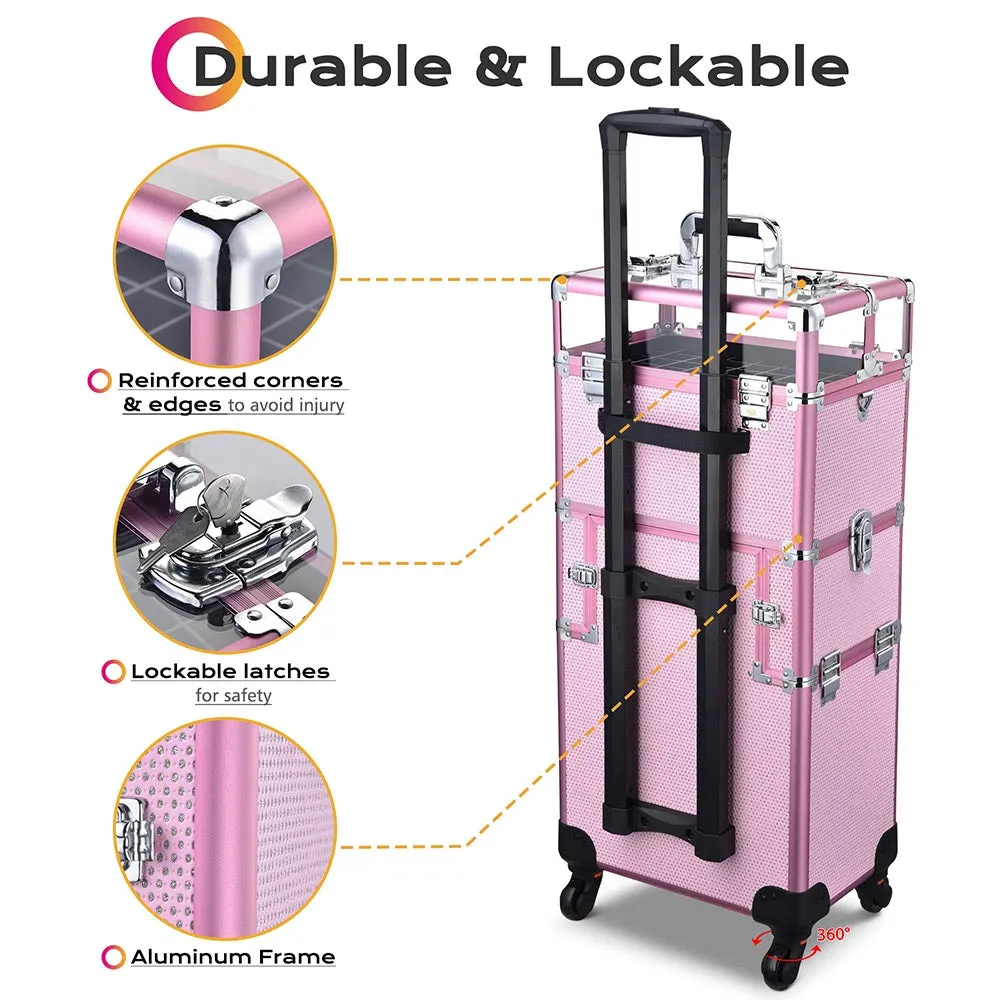 Byootique MassLux 2in1 Rolling Nail Case Diamond Shiny Pink