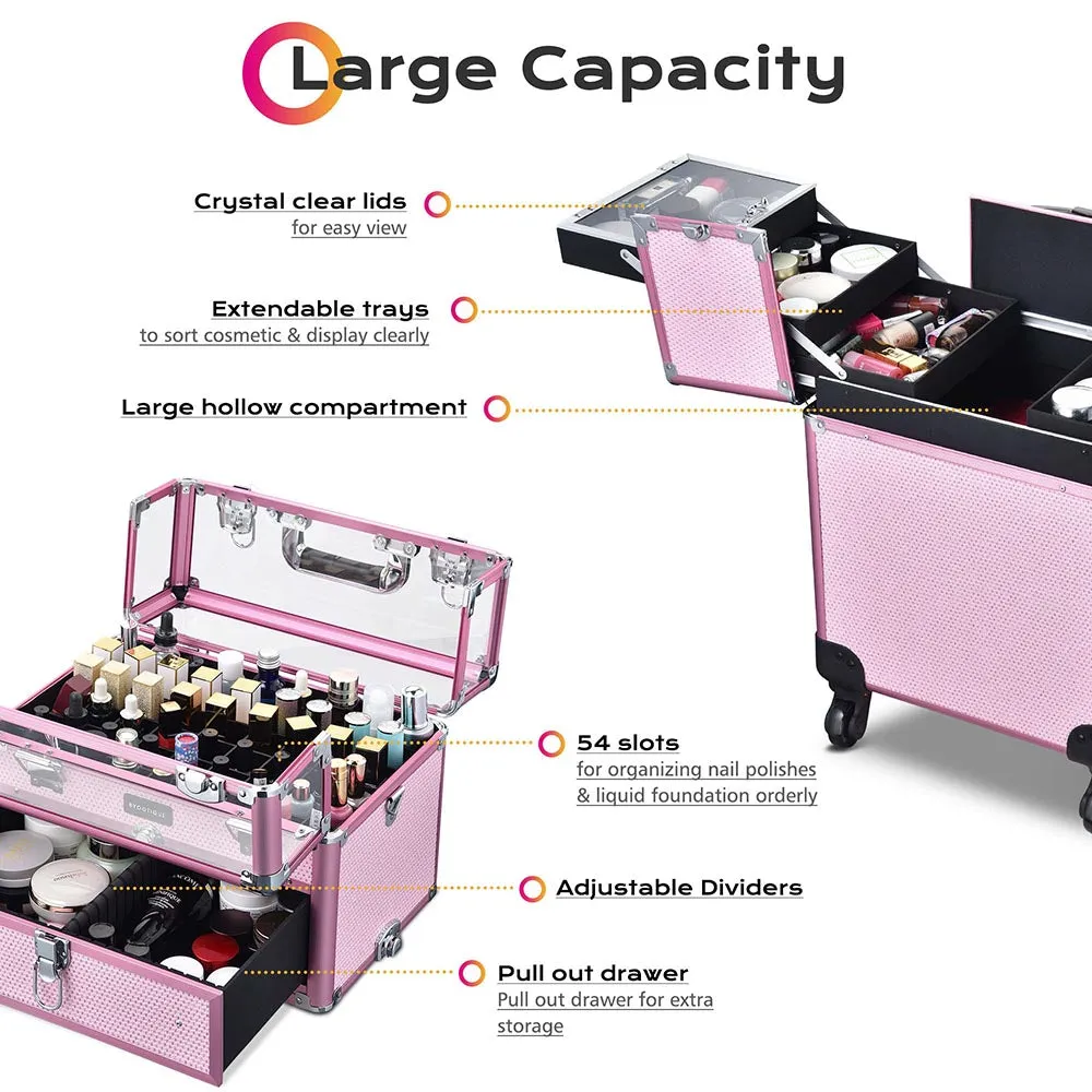 Byootique MassLux 2in1 Rolling Nail Case Diamond Shiny Pink