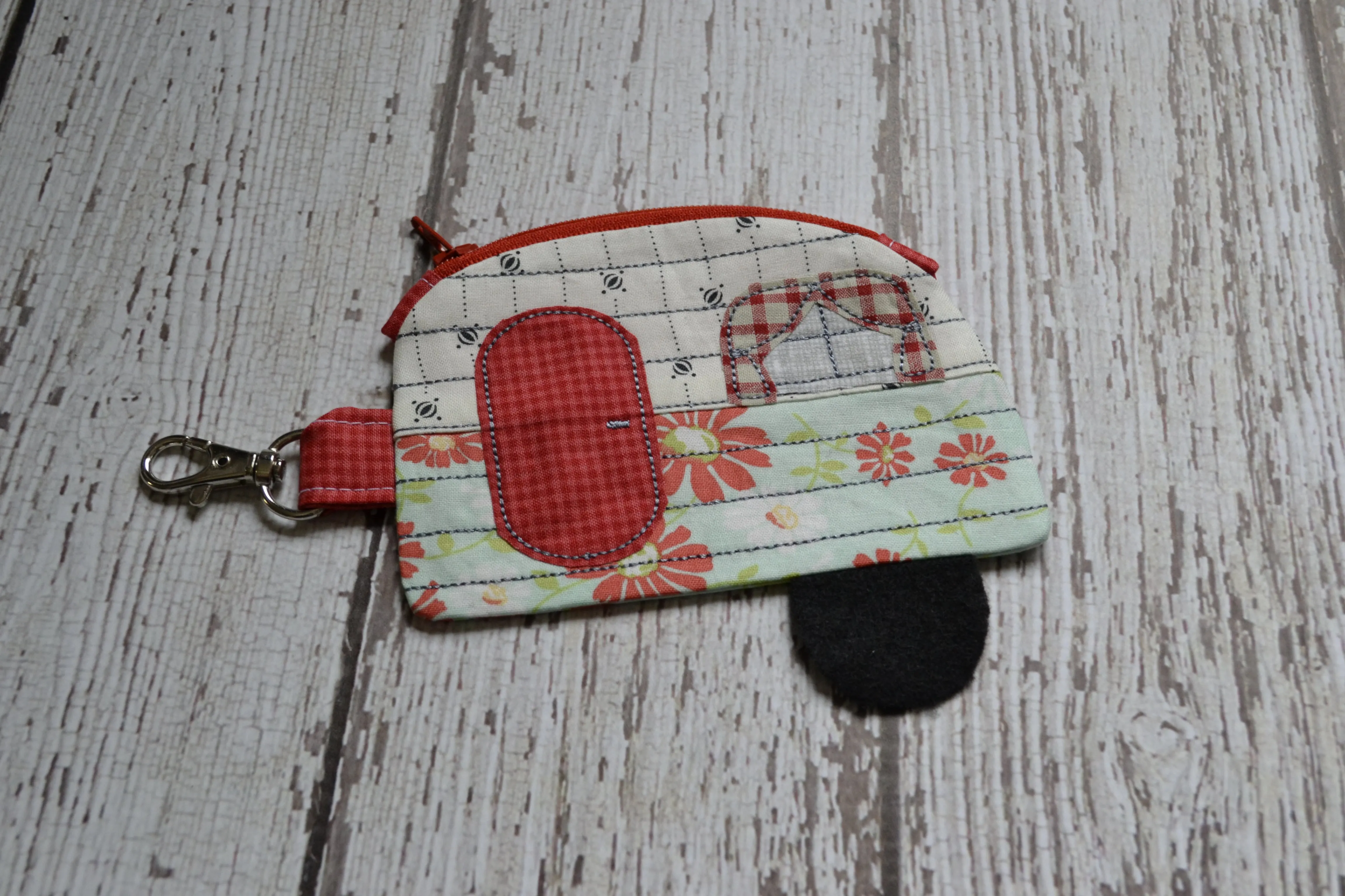 Camper Shaped Coin Purse -Re-Purposed Fabric - Group E - (3)