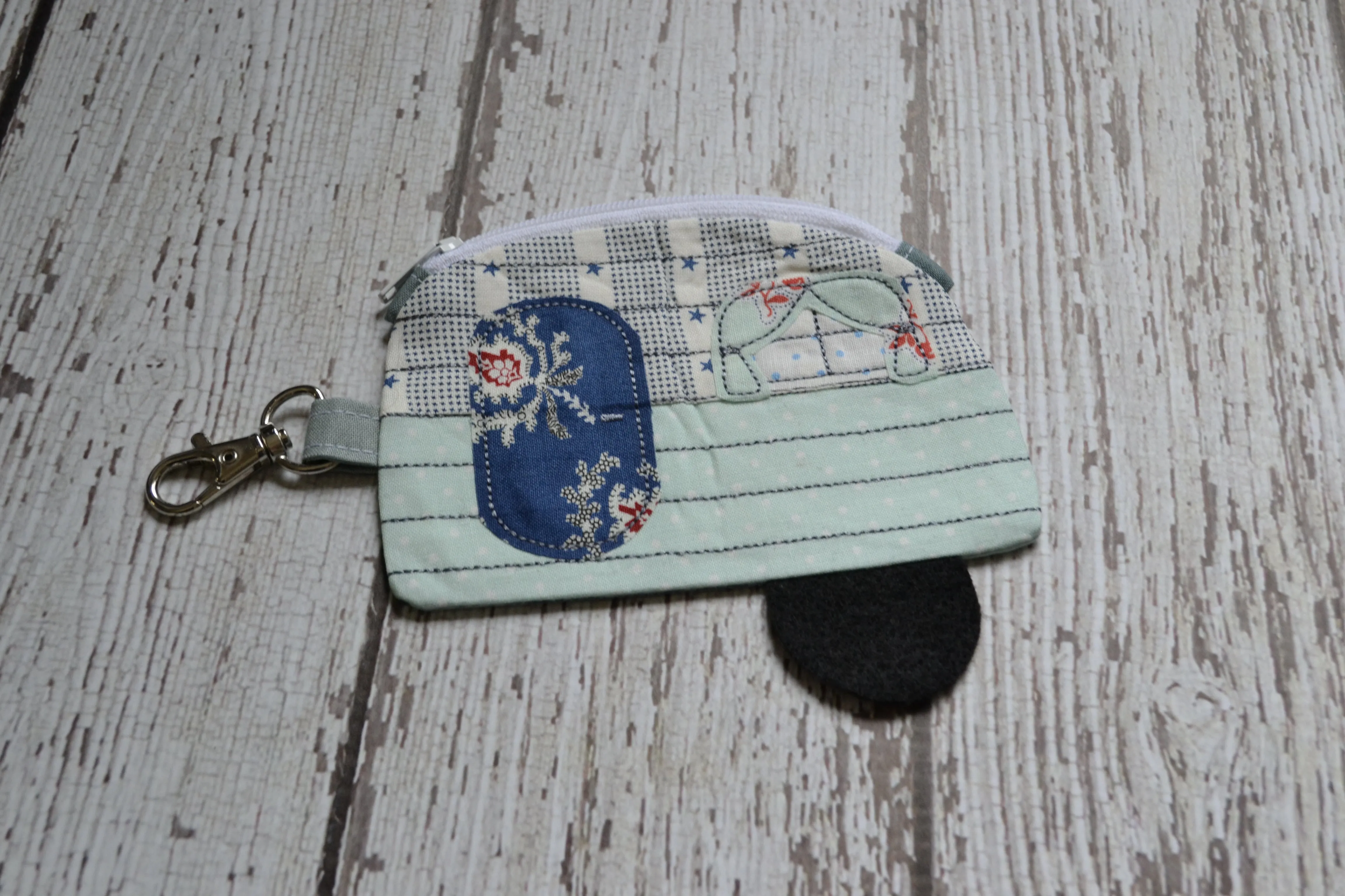 Camper Shaped Coin Purse -Re-Purposed Fabric - Group E - (3)