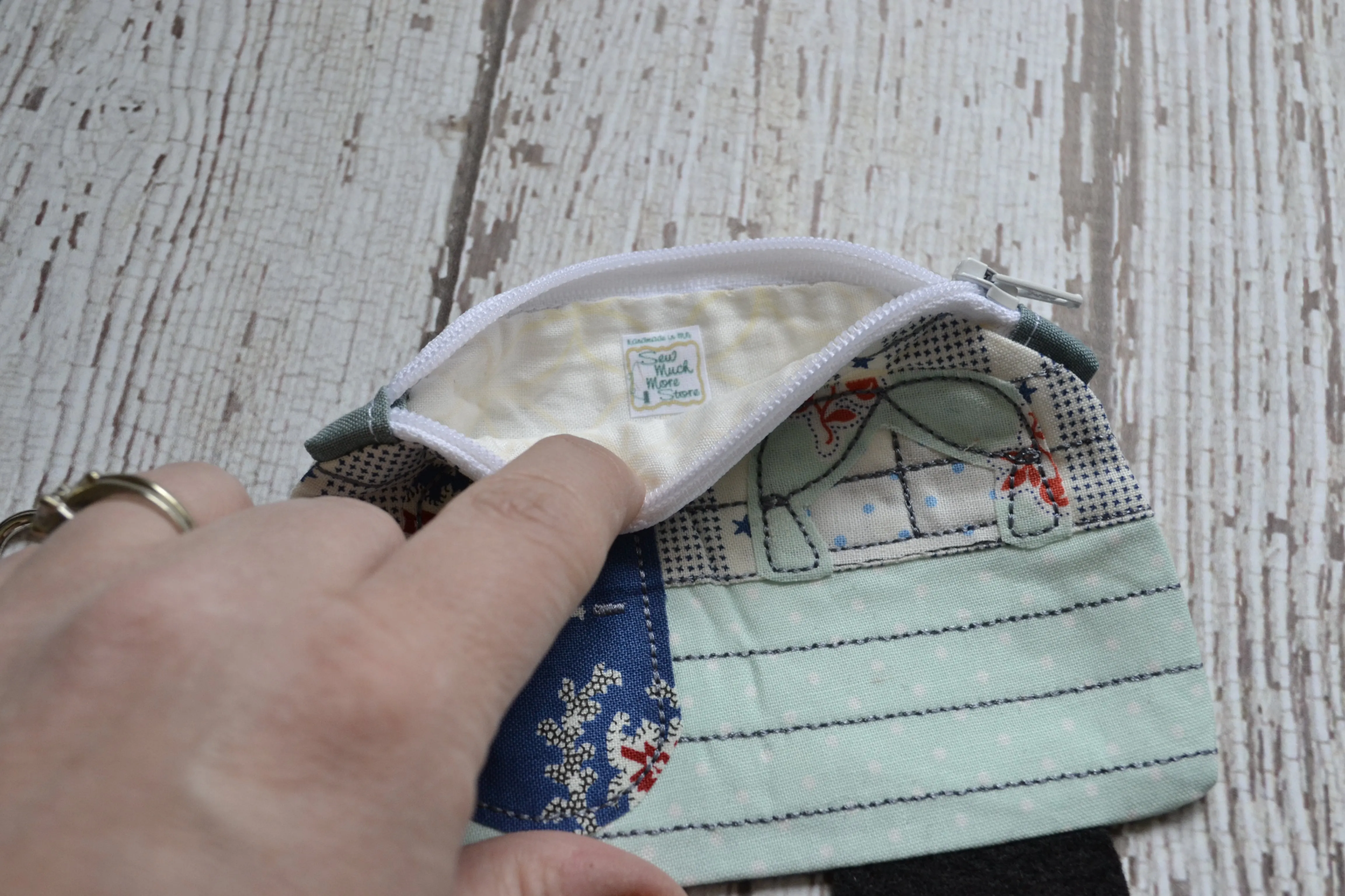 Camper Shaped Coin Purse -Re-Purposed Fabric - Group E - (3)