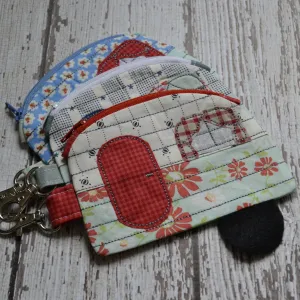 Camper Shaped Coin Purse -Re-Purposed Fabric - Group E - (3)