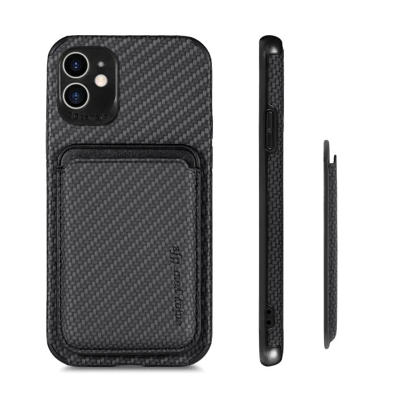 Carbon Fiber Magsafe Leather Phone Case For iPhone