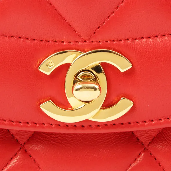 Chanel Around 1992 Made Diana Flap Chain Bag 23Cm Red