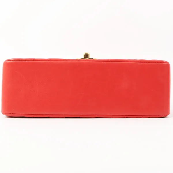 Chanel Around 1992 Made Diana Flap Chain Bag 23Cm Red