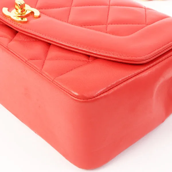 Chanel Around 1992 Made Diana Flap Chain Bag 23Cm Red