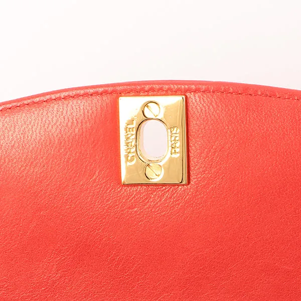 Chanel Around 1992 Made Diana Flap Chain Bag 23Cm Red