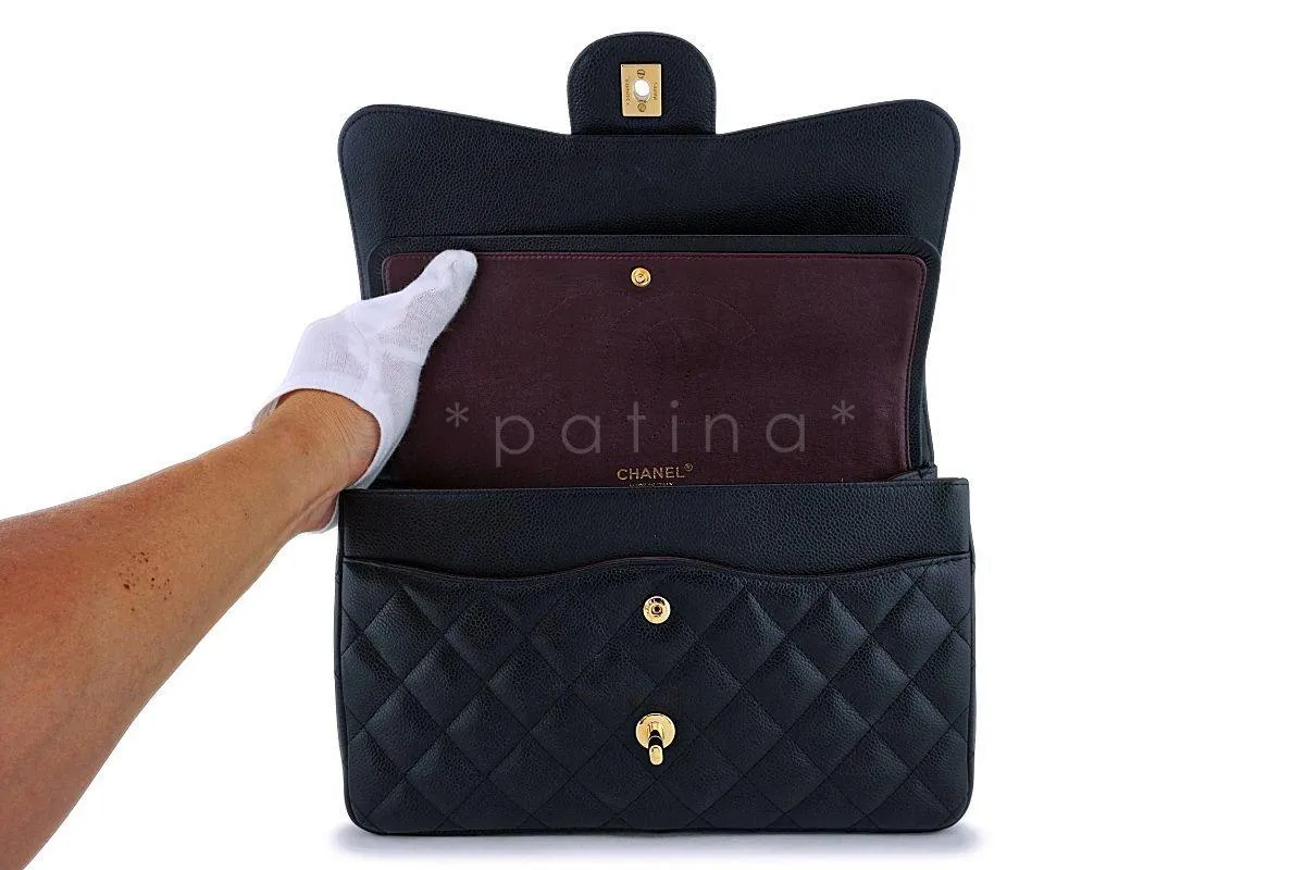 Chanel Black Caviar Jumbo Classic Double Flap Bag GHW