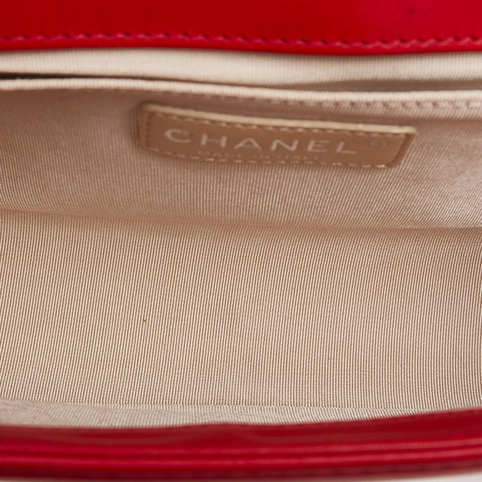Chanel Boy Flap Bag Medium Red Perforated Lambskin Silver