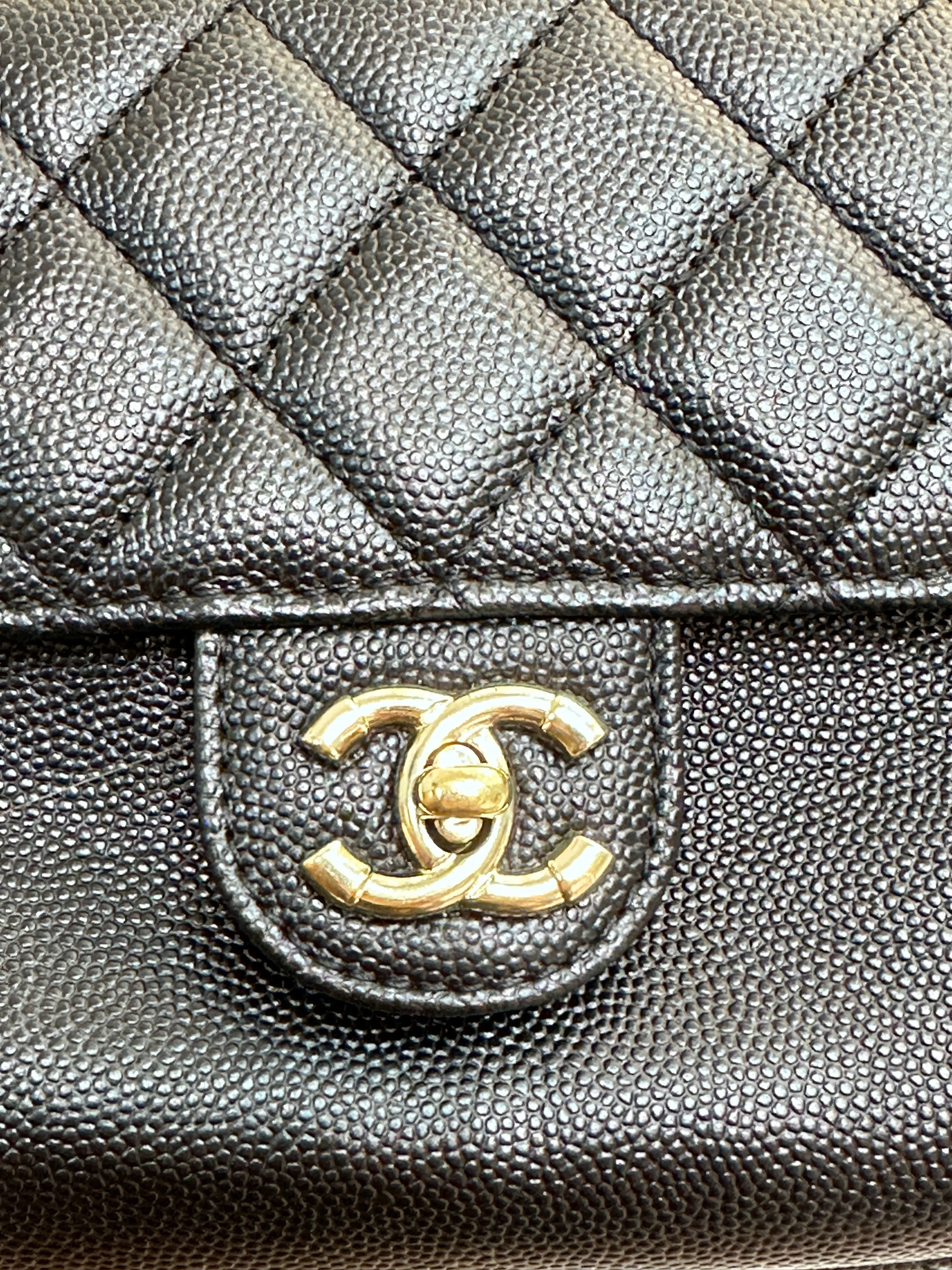 Chanel CC Day Backpack Quilted Caviar Mini