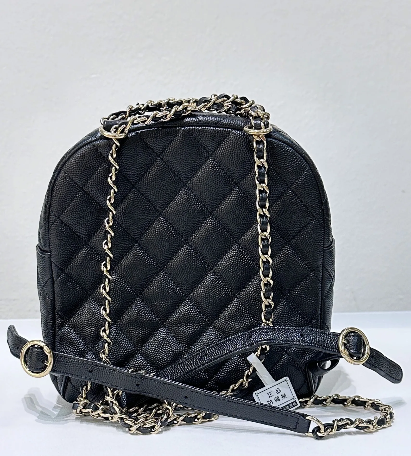 Chanel CC Day Backpack Quilted Caviar Mini