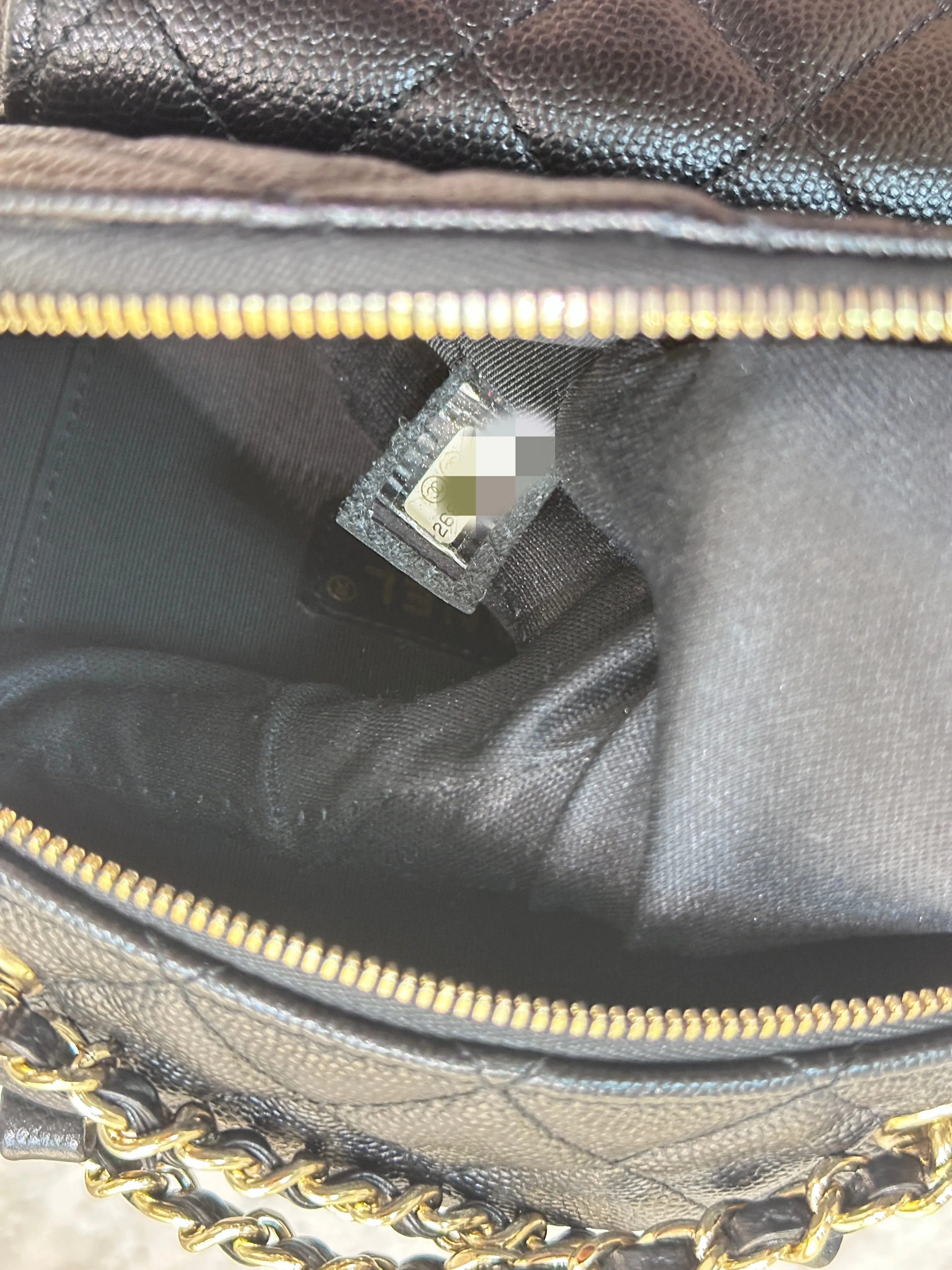 Chanel CC Day Backpack Quilted Caviar Mini