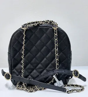 Chanel CC Day Backpack Quilted Caviar Mini