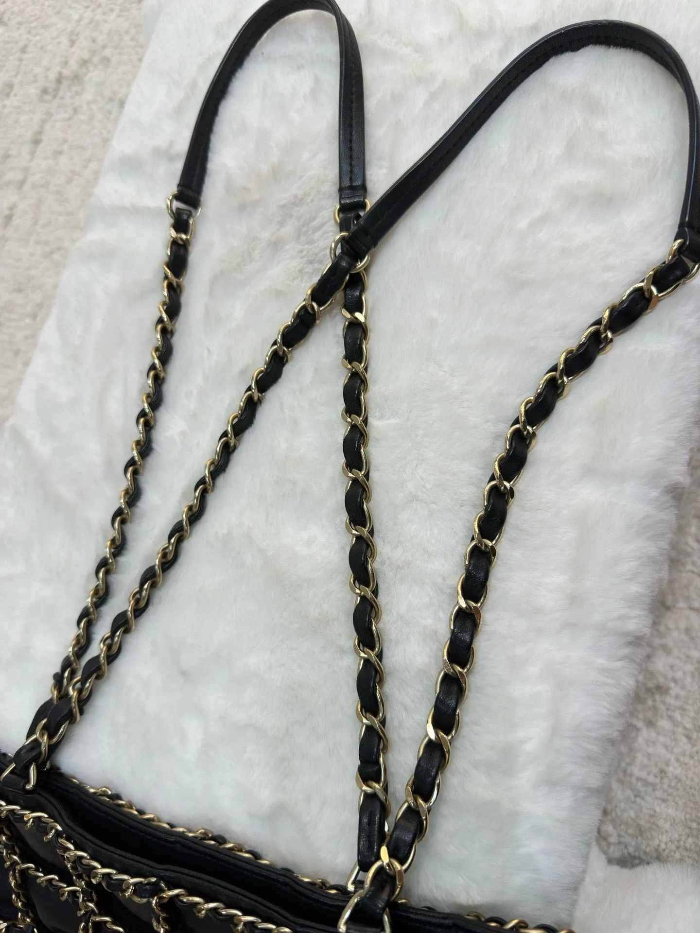 Chanel CC Lambskin Shopping Tote with Chain GHW