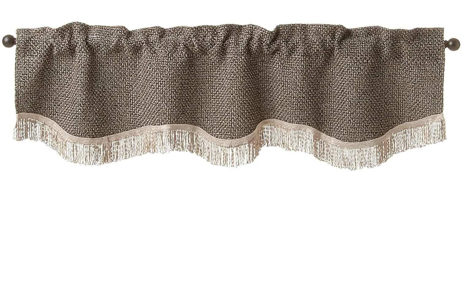 Chenille Basket Weave Design Decorative Window Treatment Rod Pocket Curtain Straight Valance