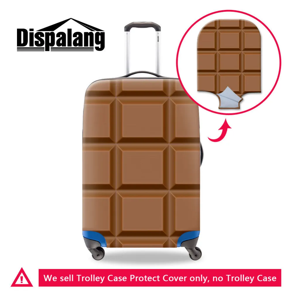 Chocolate Bar, Cupcake, Coffee Luggage Protective Cover For Trolley Suitcase Chocolate Pattern Thick Dust proof Elastic Cover Travel Accessories