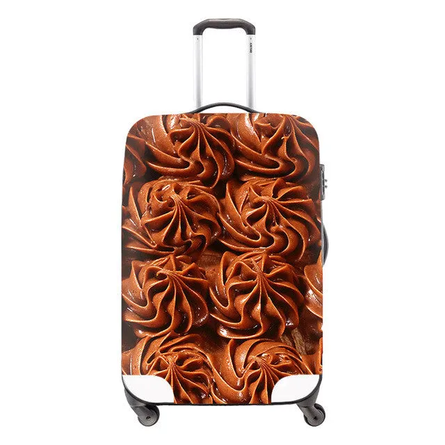 Chocolate Bar, Cupcake, Coffee Luggage Protective Cover For Trolley Suitcase Chocolate Pattern Thick Dust proof Elastic Cover Travel Accessories