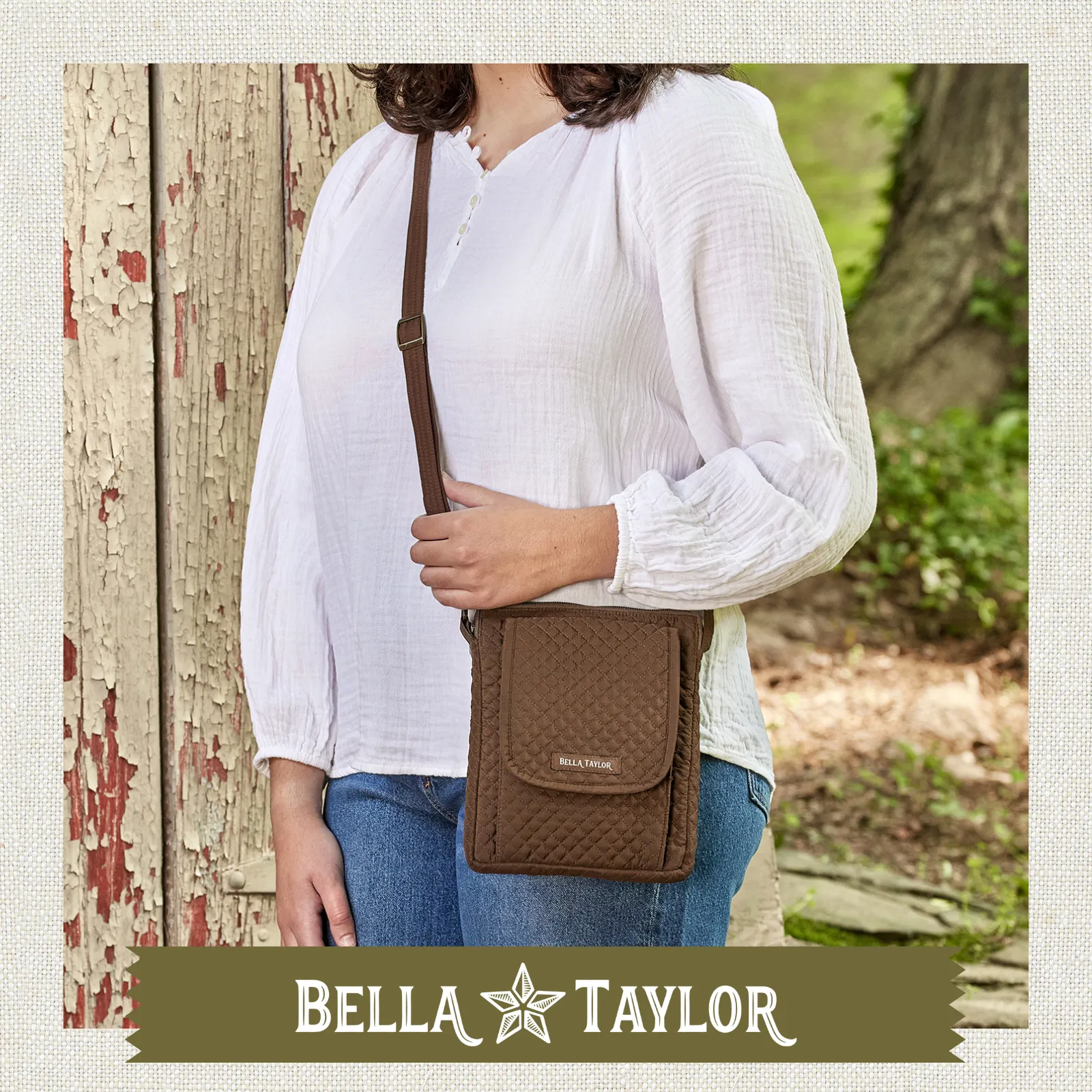 Chocolate Microfiber Mini Crossbody