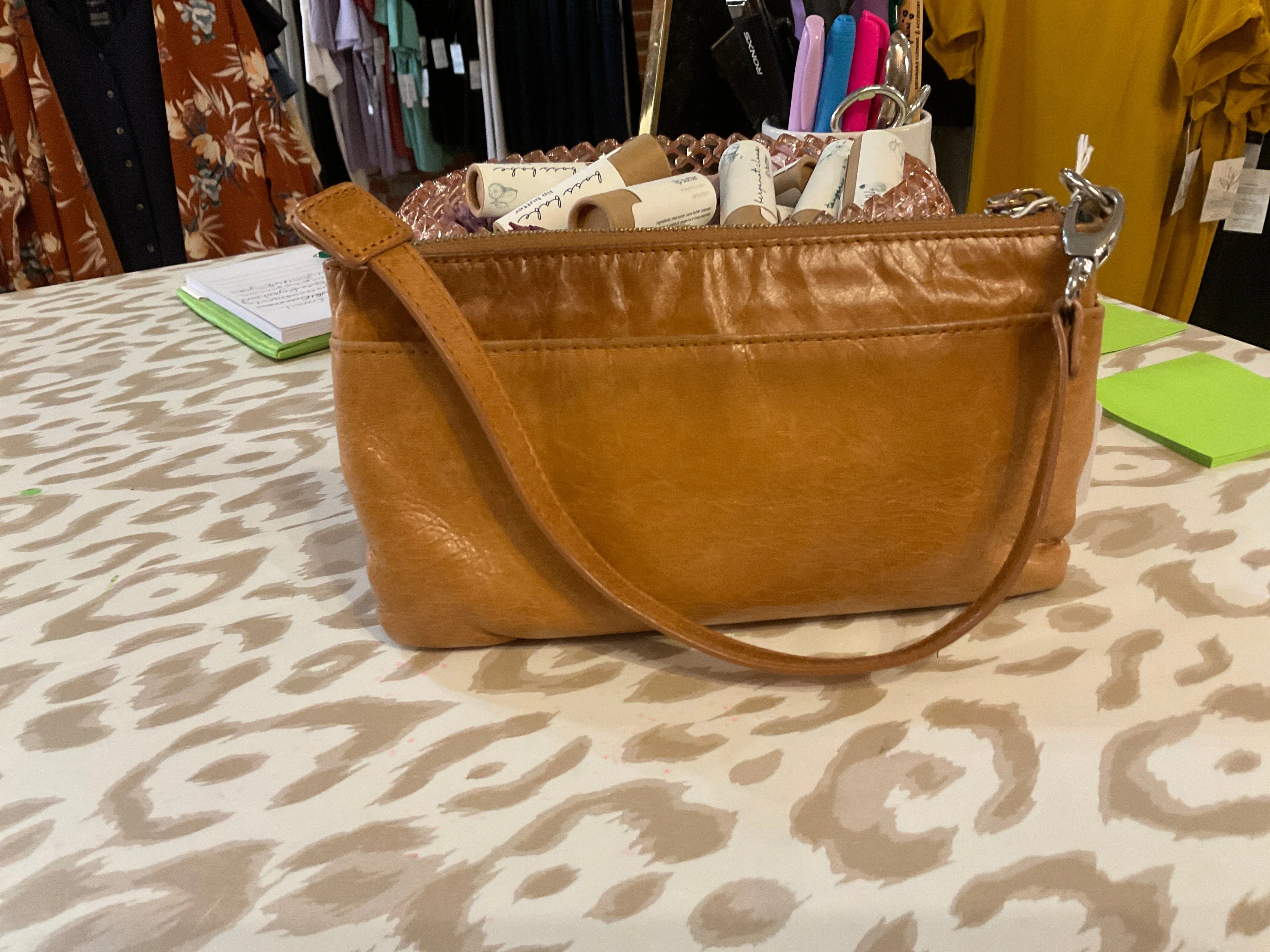 {{ClientCode}} TAN HOBO CROSSBODY PURSE