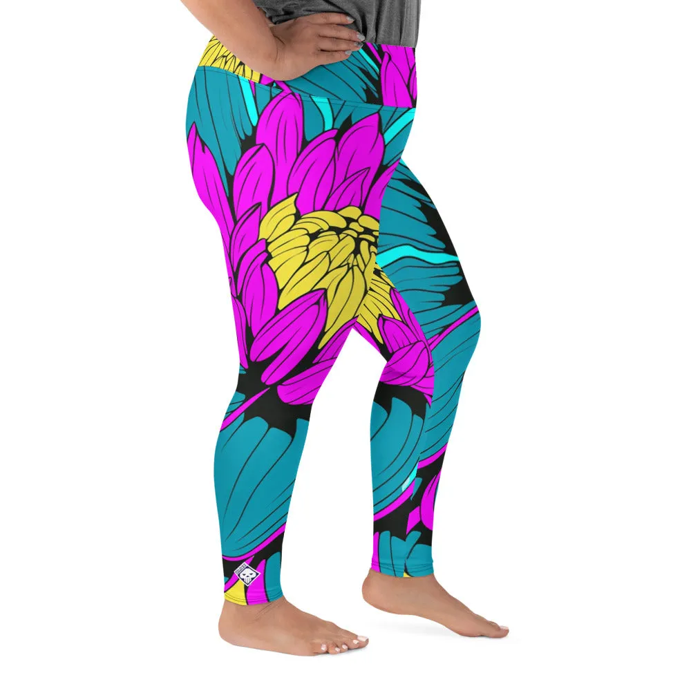 Colorful and Vibrant Roy Lichtenstein Dahlia 001 Yoga Plus Sized Pants for Women