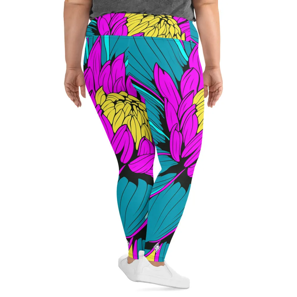 Colorful and Vibrant Roy Lichtenstein Dahlia 001 Yoga Plus Sized Pants for Women