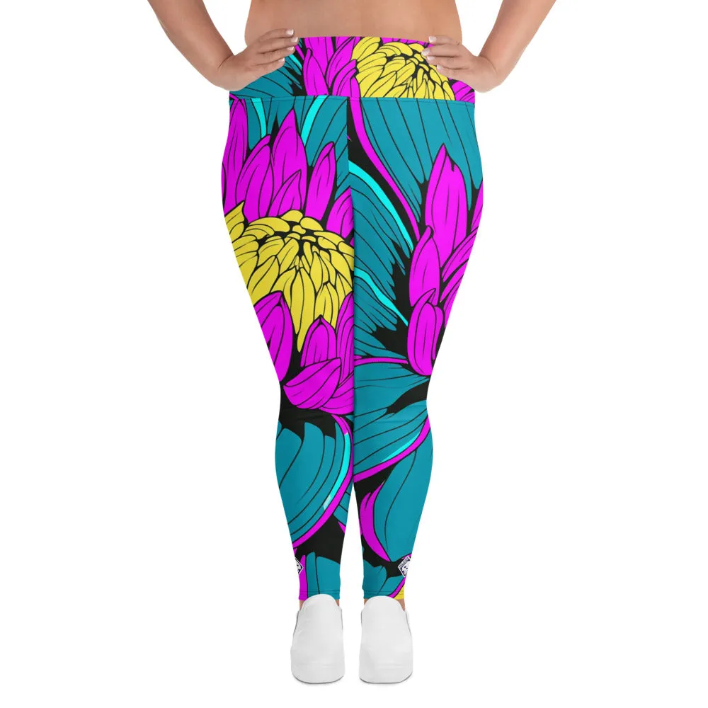 Colorful and Vibrant Roy Lichtenstein Dahlia 001 Yoga Plus Sized Pants for Women