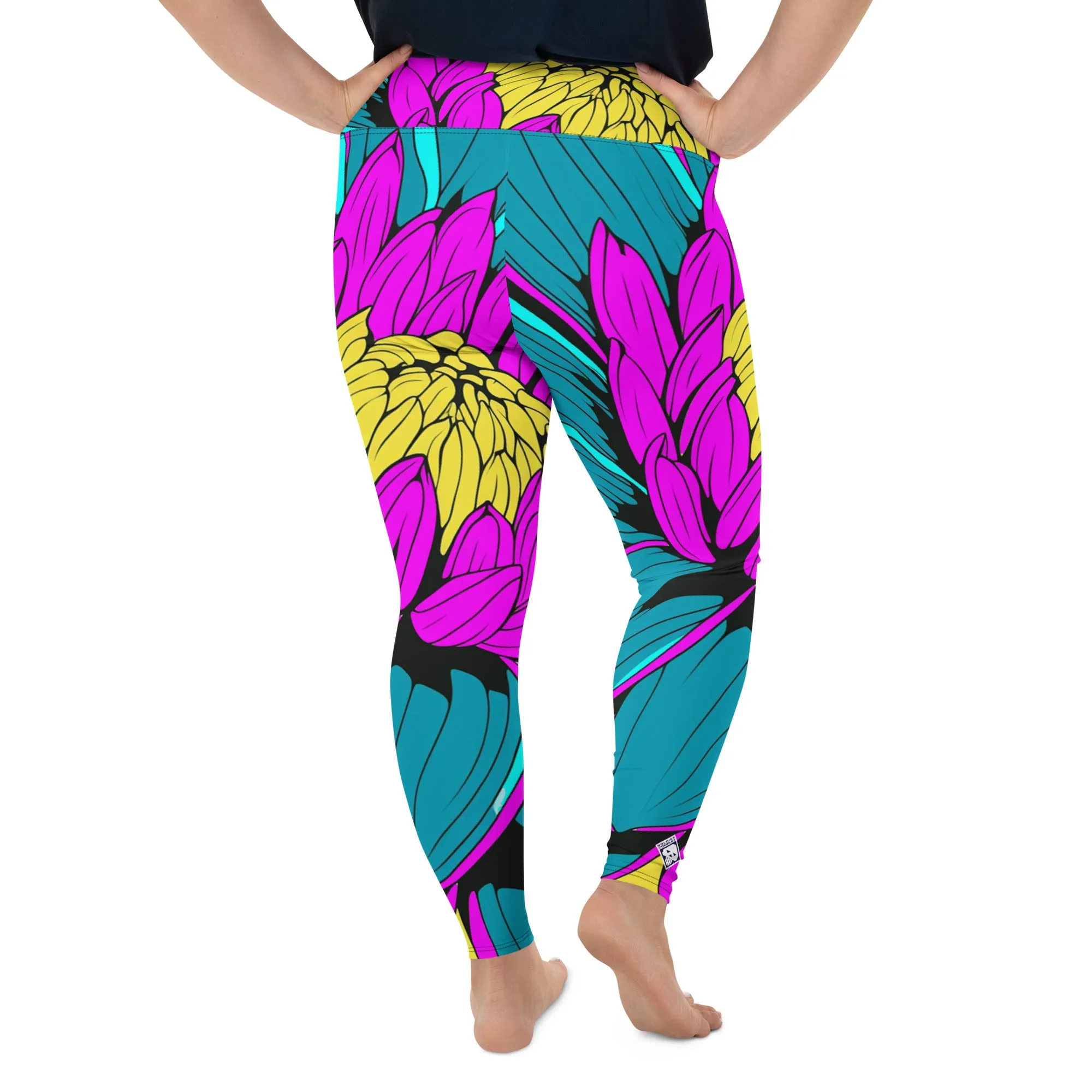 Colorful and Vibrant Roy Lichtenstein Dahlia 001 Yoga Plus Sized Pants for Women