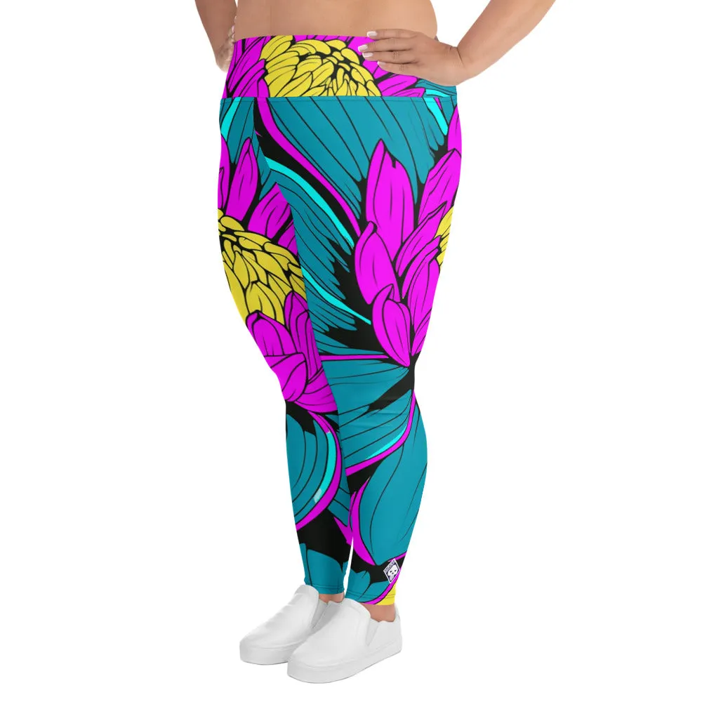 Colorful and Vibrant Roy Lichtenstein Dahlia 001 Yoga Plus Sized Pants for Women
