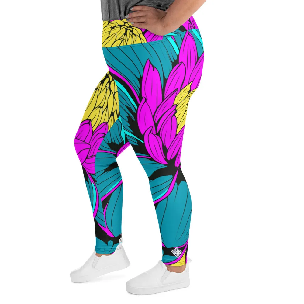 Colorful and Vibrant Roy Lichtenstein Dahlia 001 Yoga Plus Sized Pants for Women