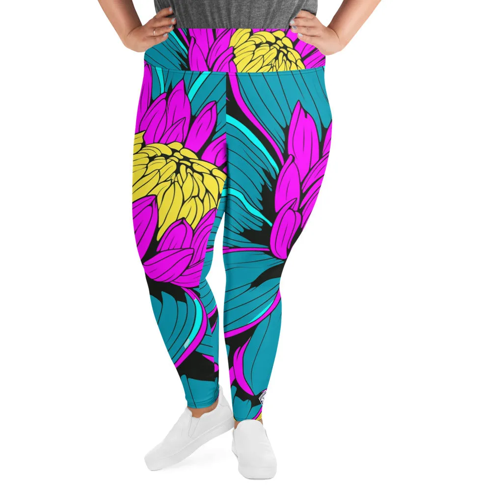 Colorful and Vibrant Roy Lichtenstein Dahlia 001 Yoga Plus Sized Pants for Women