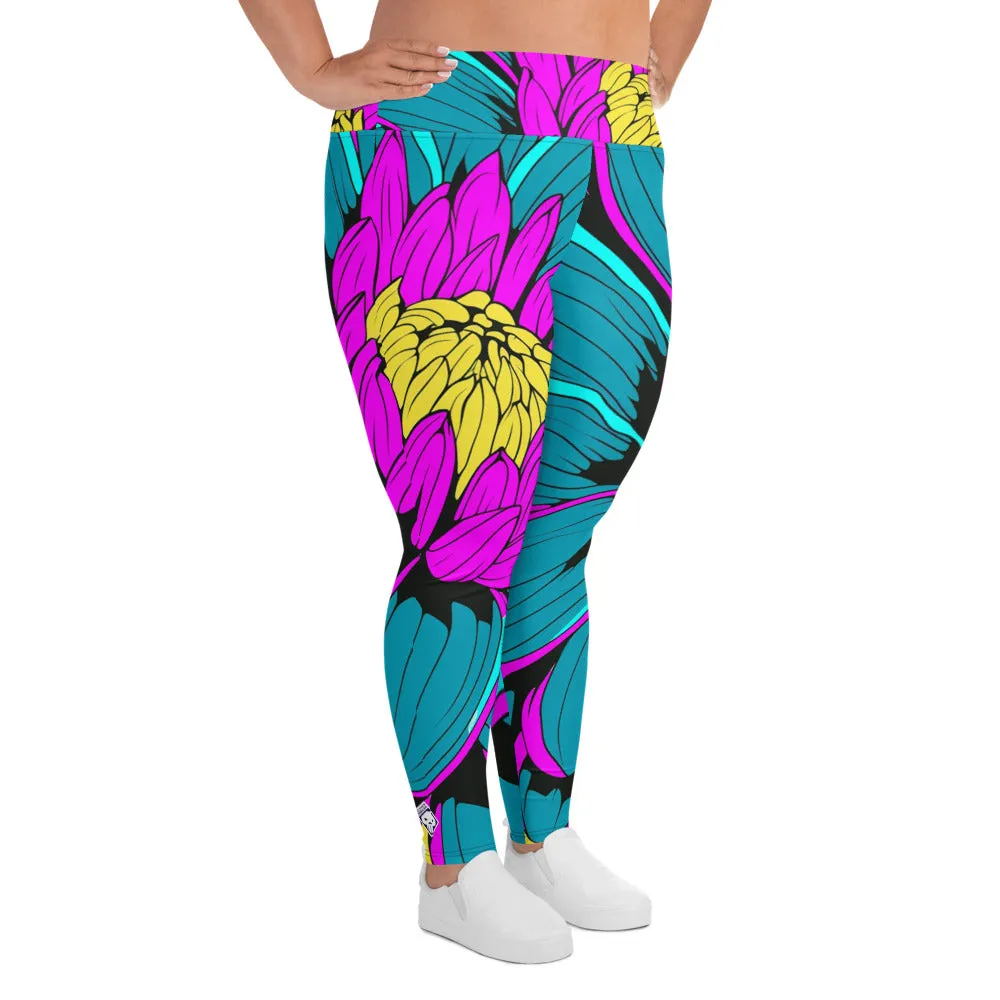 Colorful and Vibrant Roy Lichtenstein Dahlia 001 Yoga Plus Sized Pants for Women