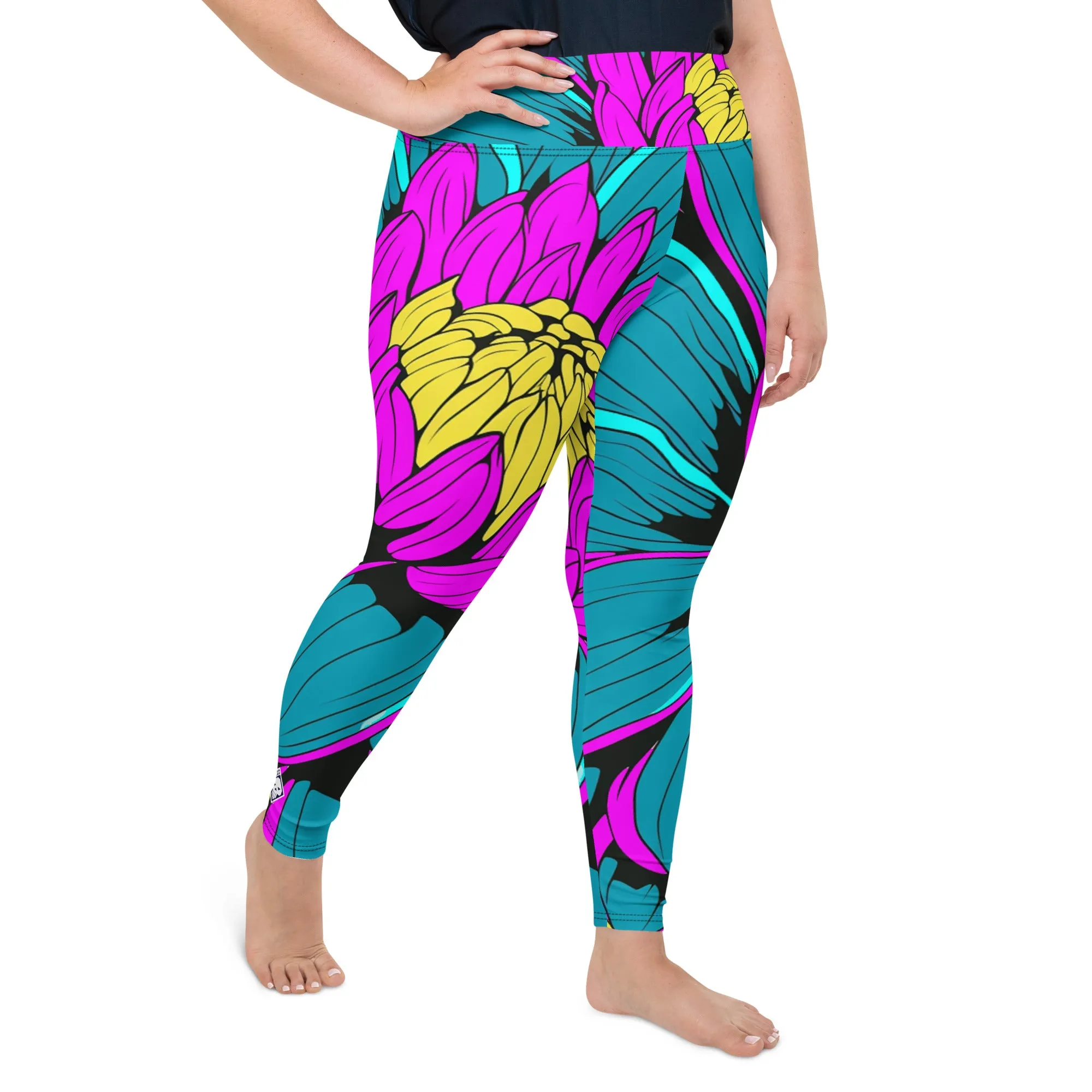 Colorful and Vibrant Roy Lichtenstein Dahlia 001 Yoga Plus Sized Pants for Women