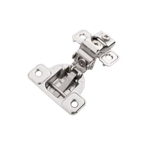 Concealed Self-Closing 1-3/8 in. Overlay Face Frame Polished Nickel Hinges (2-Pack)