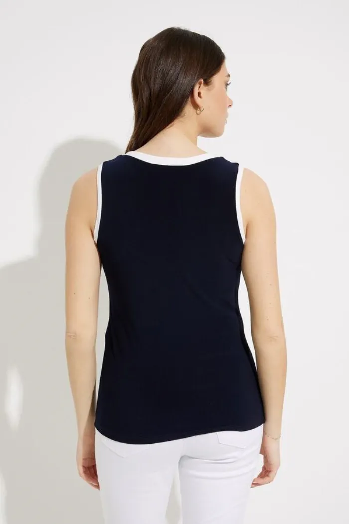 Contrast Trim Sleeveless Top