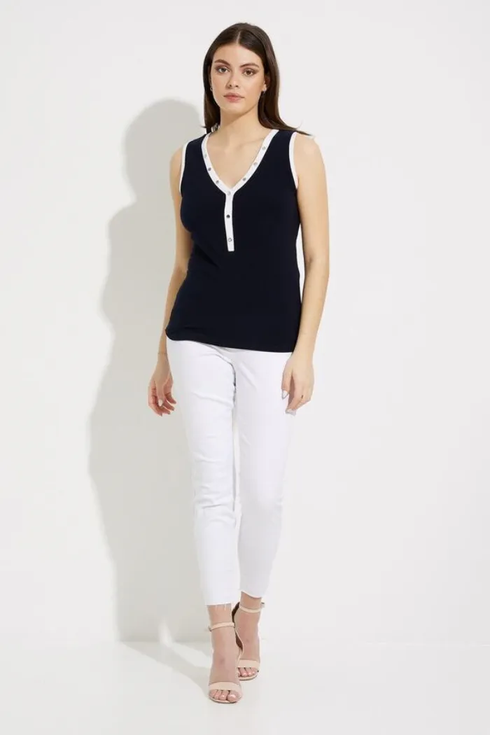 Contrast Trim Sleeveless Top