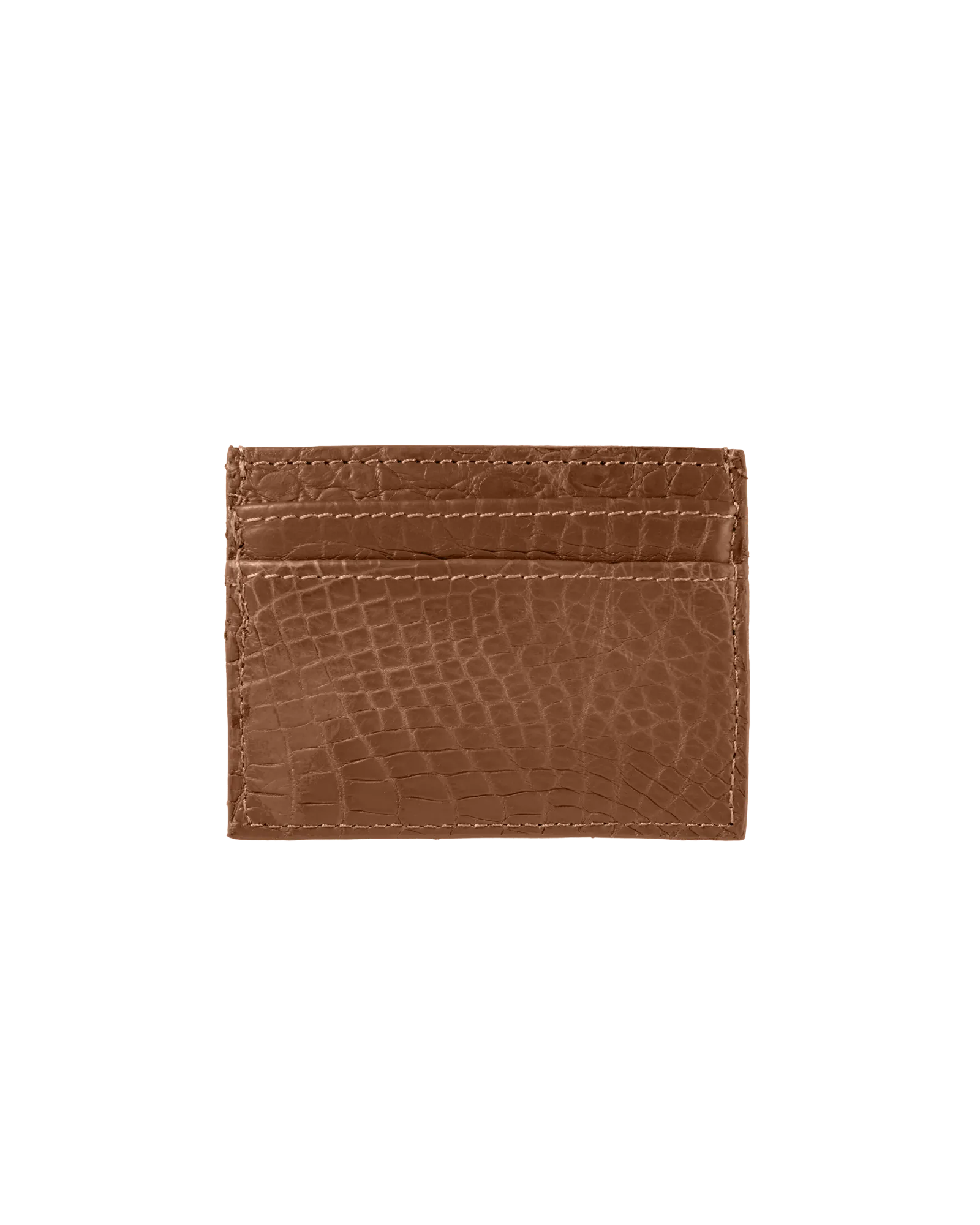 Crocodile Card Holder Brown
