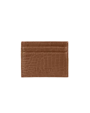 Crocodile Card Holder Brown