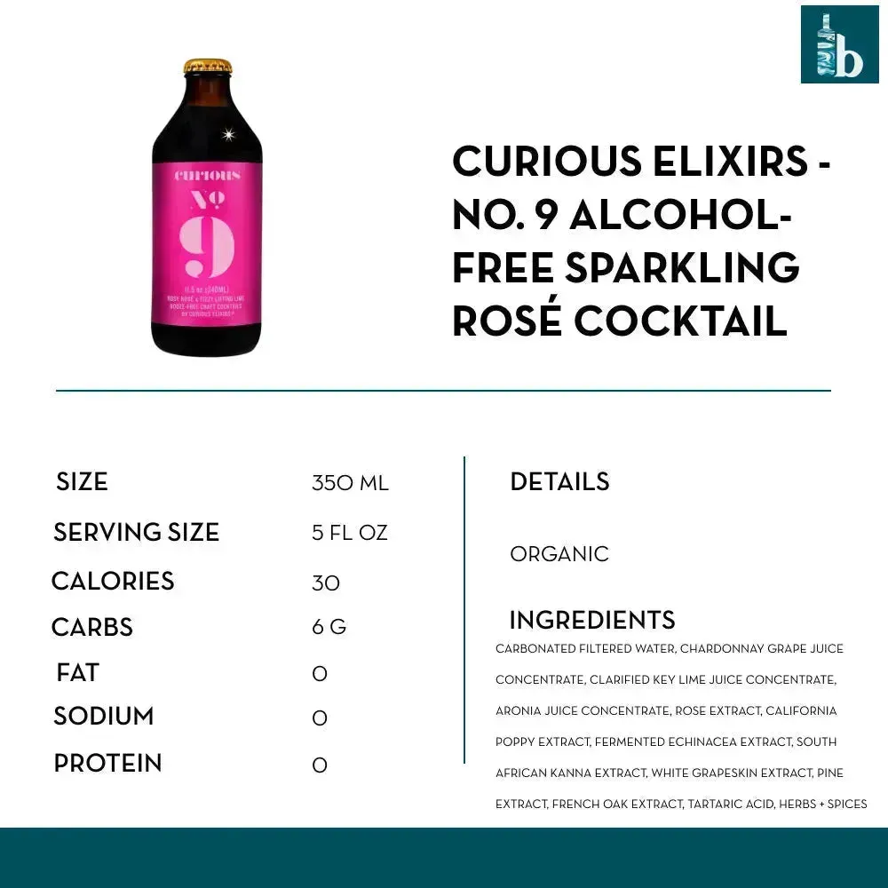 Curious Elixirs - No. 9 Alcohol-Free Sparkling Rosé Cocktail