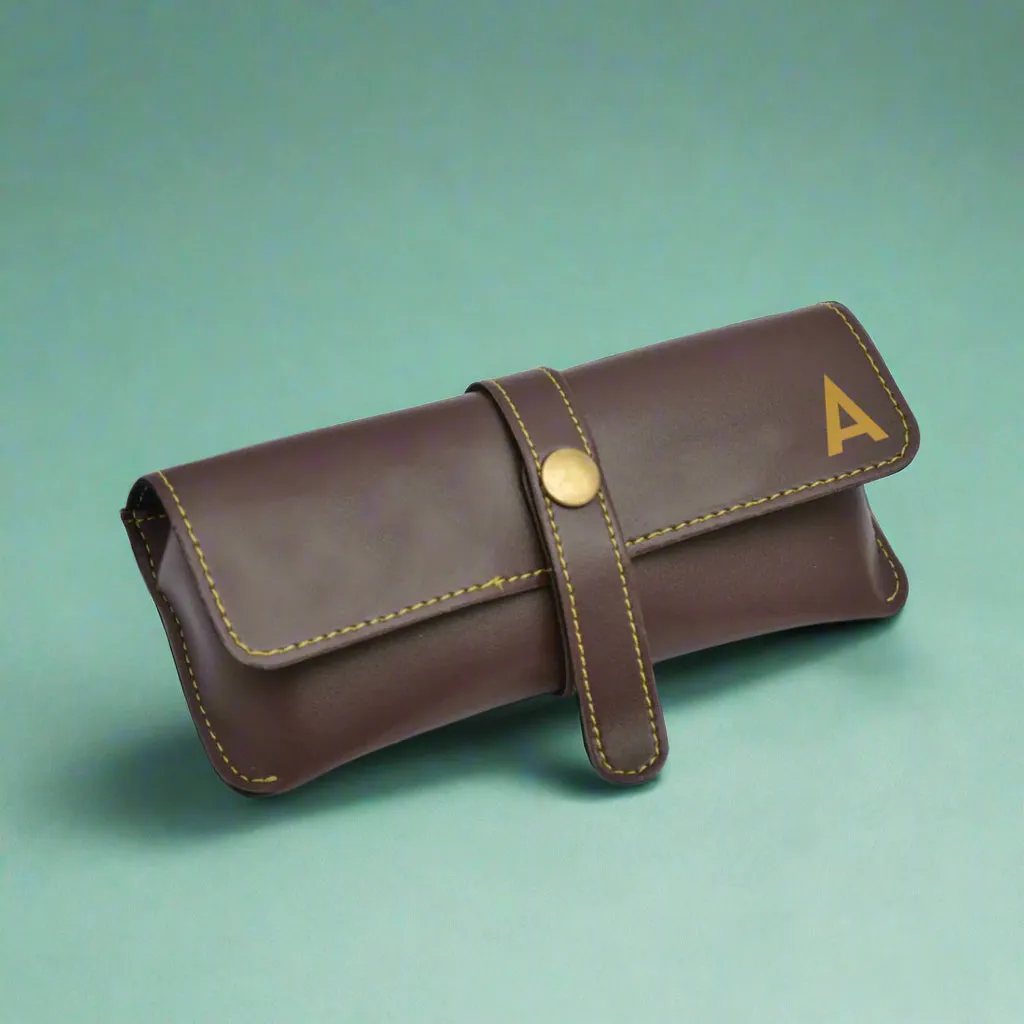 Customized Glasses Case EyeWear Sunglass Specs Holder - Premium Vegan Leather