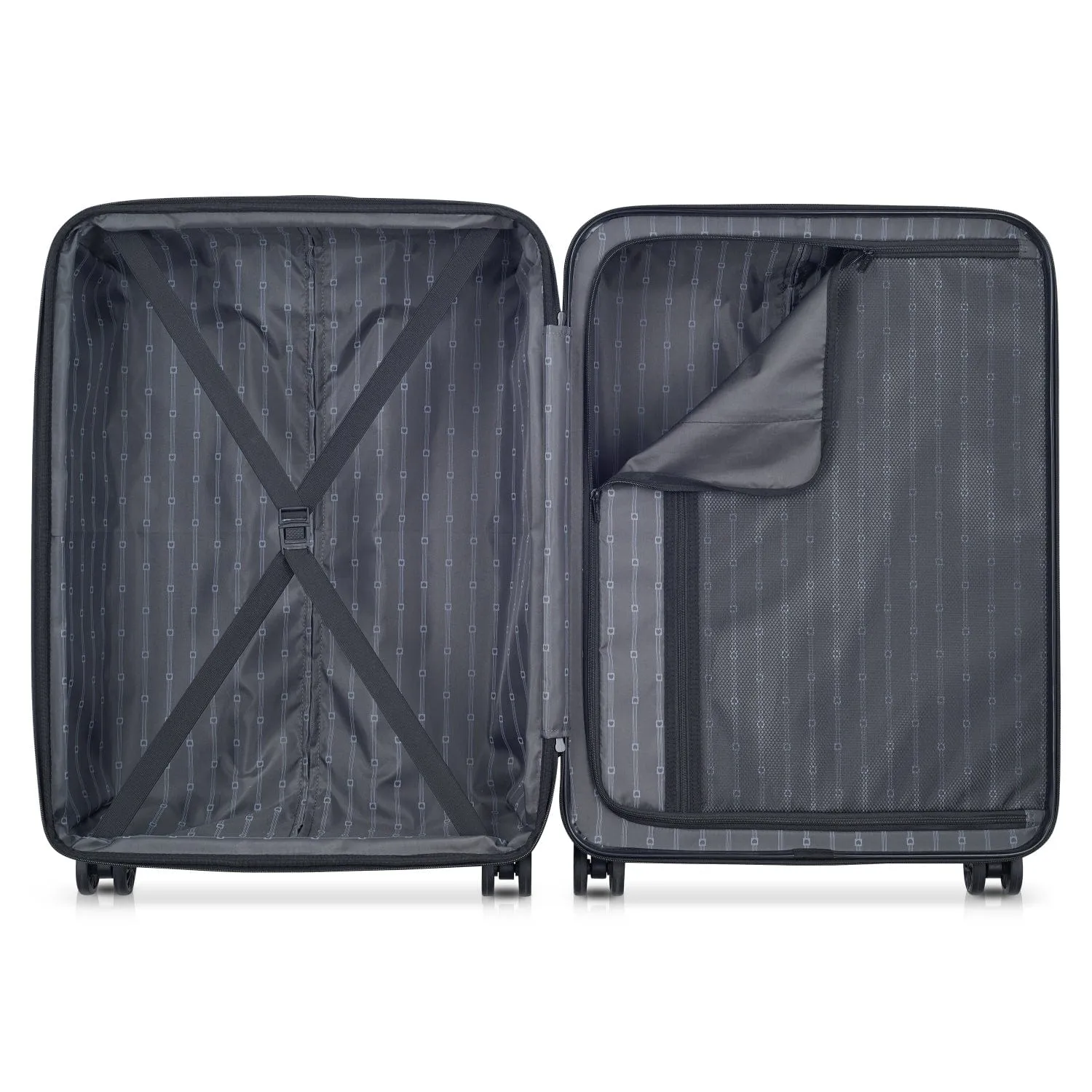 Delsey Ophelie 55 70 82cm Hardcase 4 Double Wheel Expandable Cabin & Check-In Luggage Trolley Set Glossy Pink   FREE Delsey Agreable Backpack
