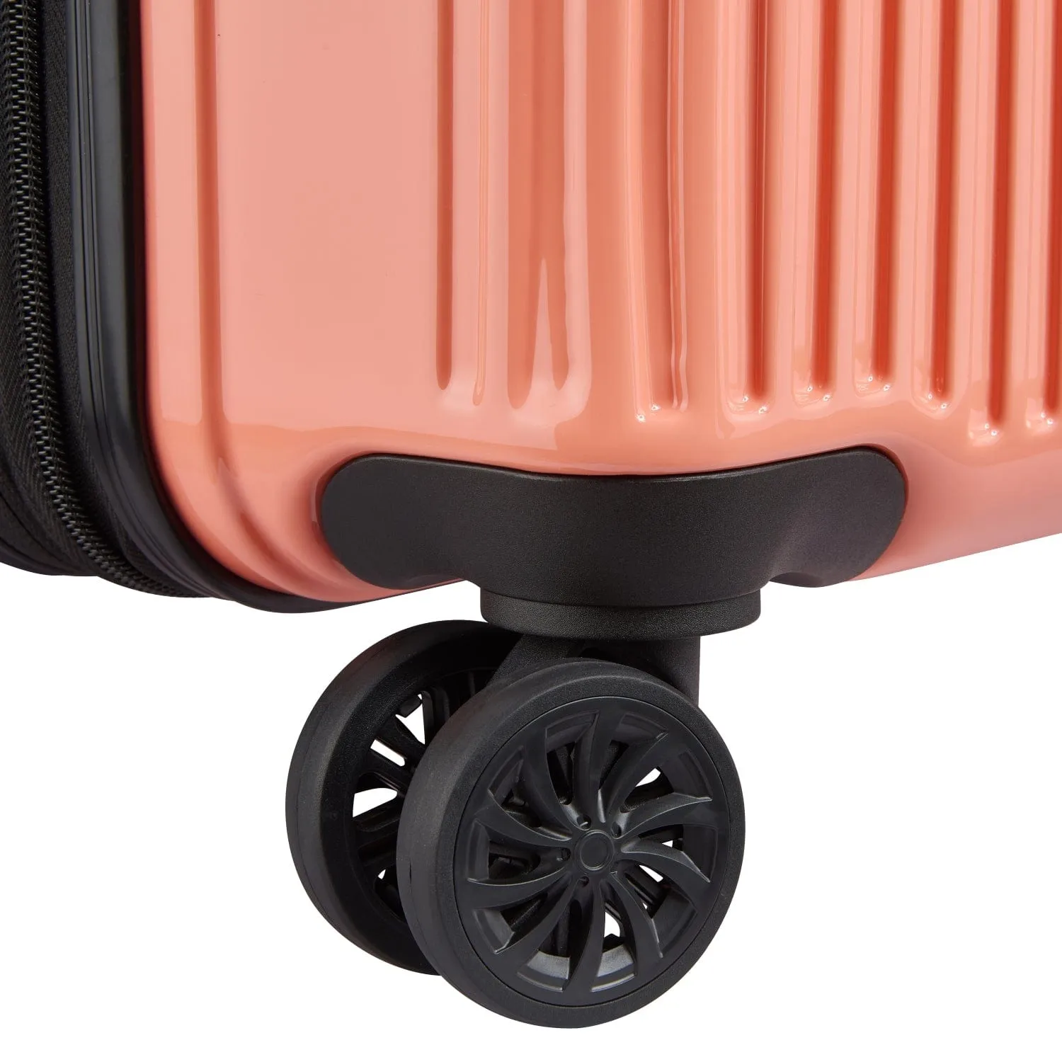 Delsey Ophelie 55 70 82cm Hardcase 4 Double Wheel Expandable Cabin & Check-In Luggage Trolley Set Glossy Pink   FREE Delsey Agreable Backpack