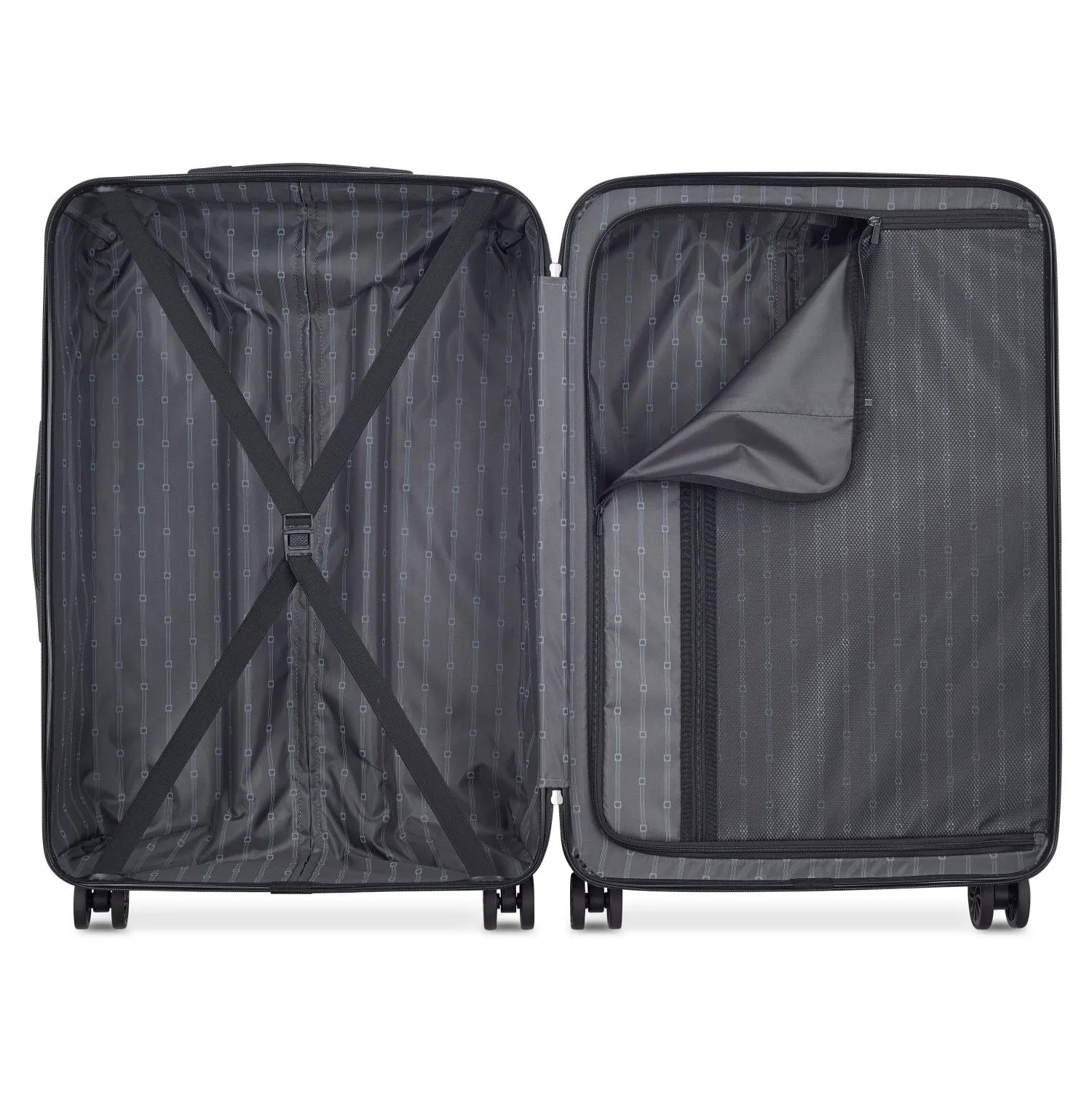 Delsey Ophelie 55 70 82cm Hardcase 4 Double Wheel Expandable Cabin & Check-In Luggage Trolley Set Glossy Pink   FREE Delsey Agreable Backpack