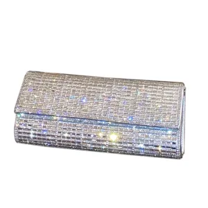 Diamond Patterned Single Chain Strap Clutch Handbag