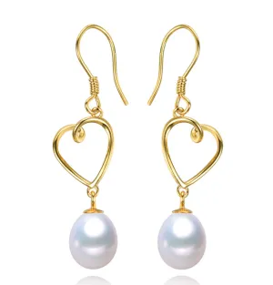 Elegant Heart-Shaped Pearl Earrings