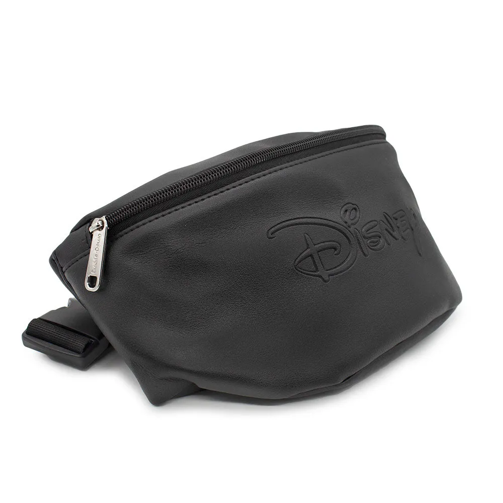 Fanny Pack - Embossed Black PU - DISNEY Signature Text Centered