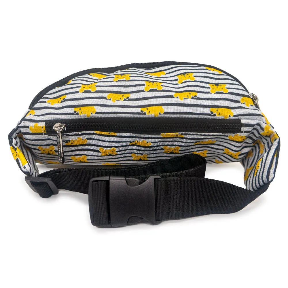Fanny Pack - Winnie the Pooh Peeking Stripes White Black