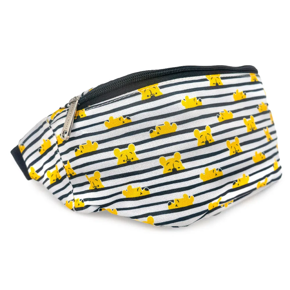 Fanny Pack - Winnie the Pooh Peeking Stripes White Black